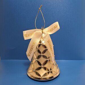 Waterford Killeen Snow Bell Blown Glass Ornament SILVER Glitter 4.25"   READ